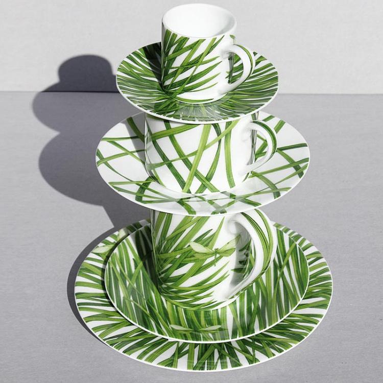 Кофейная пара Зелёная жизнь Life In Green Coffee Cup And Saucer